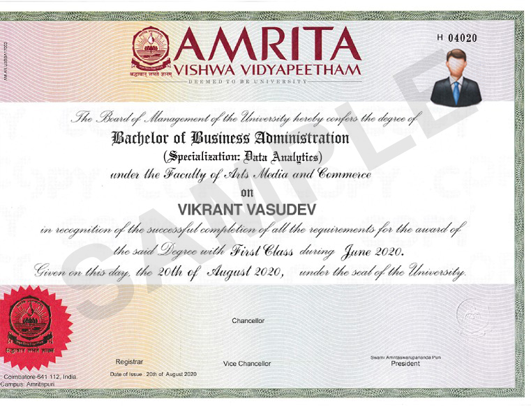 bba data analytics certificate