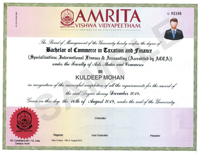 bcom international finance and accounting certificate 1